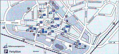 Innenstadtplan mit R&ouml;hrwasserauslaufstellen